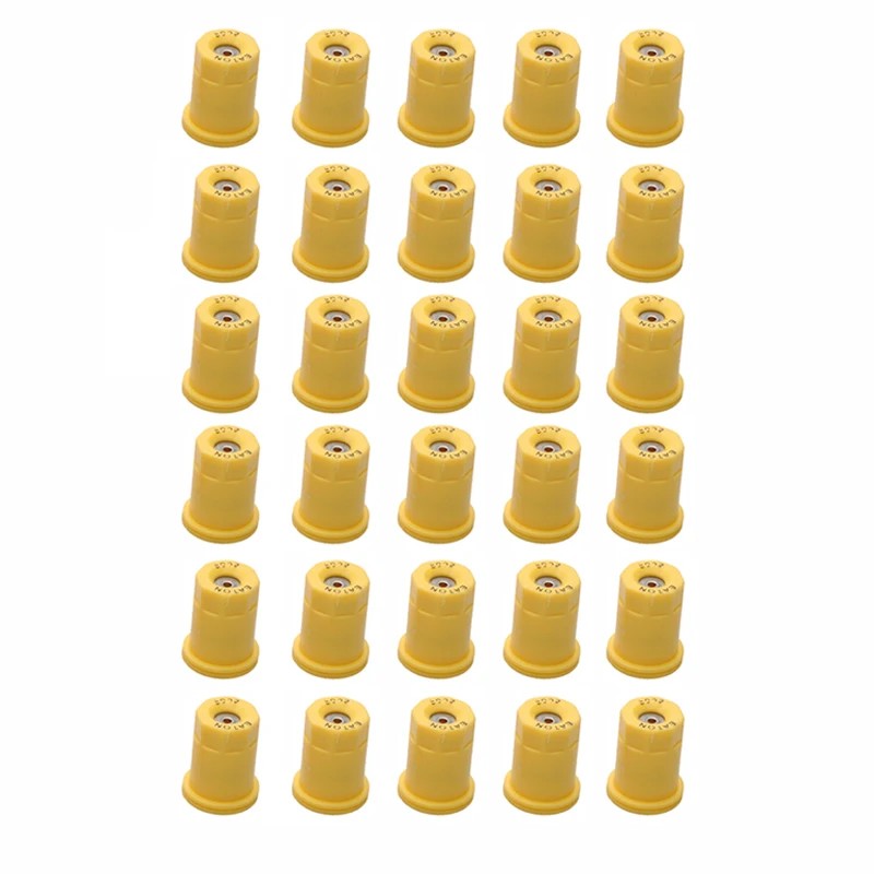 30 STKS Landbouwspuit Hogedruk Ronde Winddicht Vernevelingsmondstuk Roestvrijstalen Sprinklerkop 80 Graden Spray: YELLOW