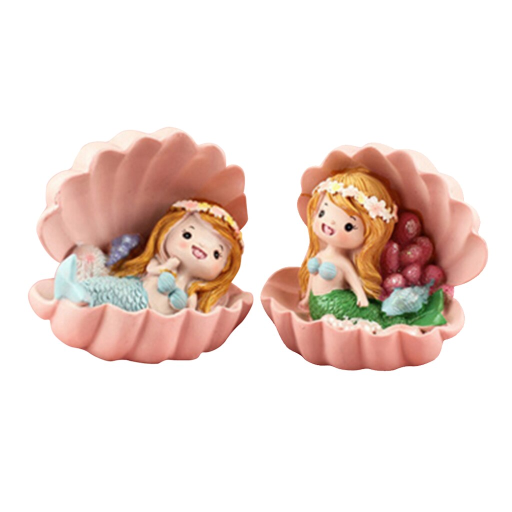 Resin Lying Little Mermaid Statue Miniature Fairy Garden Aquarium Decoration