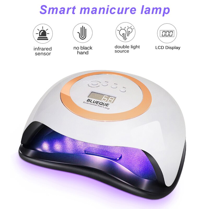 BLUEQUE-Lámpara de LED UV V1 de 168W, de para manicura, secador de Gel para uñas