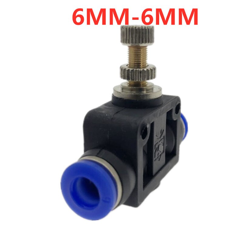 Pneumatische Luftstrom Regler 4mm 6mm 8mm 10mm 12mm OD Schlauch Rohr Gas Fluss Einstellen Ventil anschluss passend zu Luft Geschwindigkeit Kontrolle Kran: 6mm