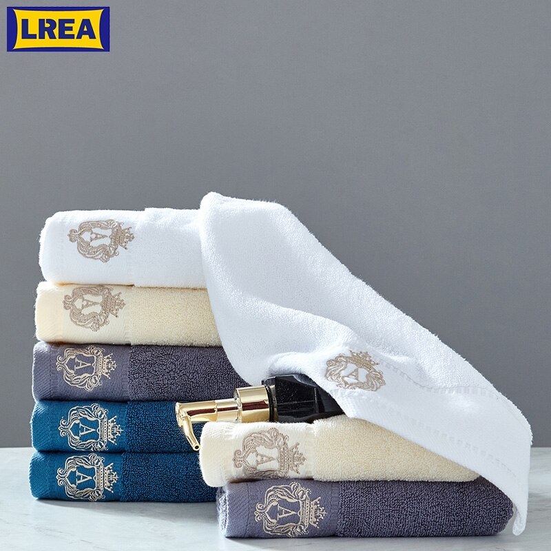 LREA solid geborduurde noble gezicht handdoek 100% katoen materiaal Zacht en comfortabel Bescherm uw huid 34x74cm