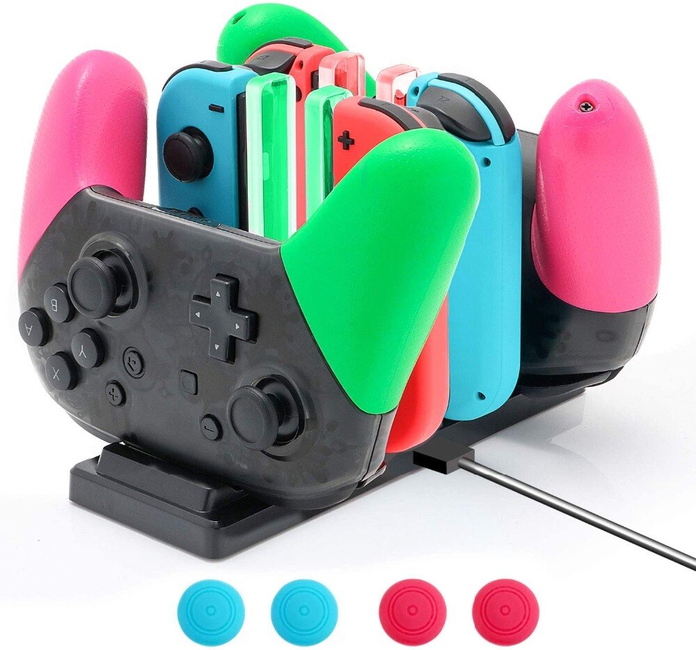 Opladen Station Kit Voor Nintendo Switch Joypad Controllers En Pro Controllers Charger Dock Thumb Stick Grips Voor Ns Schakelaar: Default Title