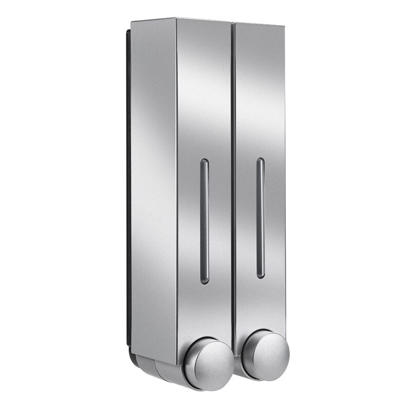 Wandmontage Zeepdispenser Wassen Lotion Handdesinfecterend Badkamer Hotel Shampoo Container Hand Zeepdispenser: Double Sliver