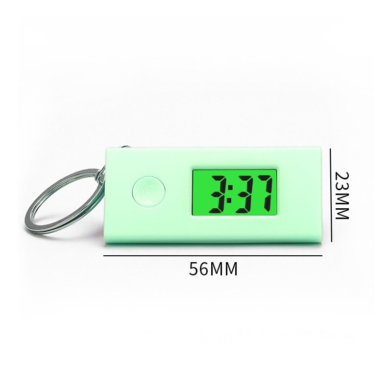 Silent Luminous ABS Digital Electronic Clock Student Exam Study Library Pocket Watch Green Backlight LCD Display Mini Portable: green