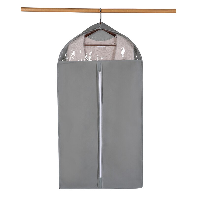 Three Dimensional Dust Cover Insect Proof Moisture-proof Bedroom Wardrobe Closet Clothing Dust Cover With Zipper Home Organizer: Gray / 60x10x130CM
