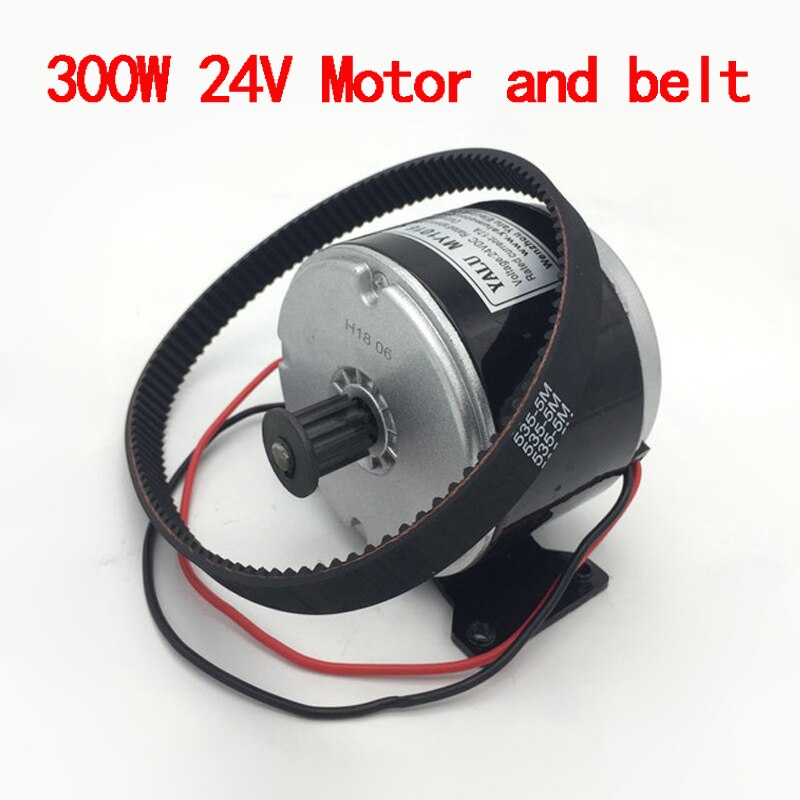 24V 250W 300W MY1016 Brushed Motor For Electric Scooter With Belt Pulley Motor High Speed Scooter Engine Ebike Motor Kits: 300W Motor and belt