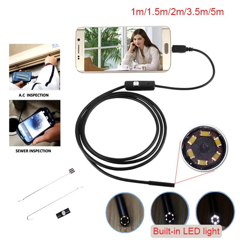 Wasserdicht Mobile Endoskop Kamera Inspektion Flexible Micro Usb Android Telefon Zoom Objektiv für Auto Schlange Kabel Endoskop 5,5mm/7mm