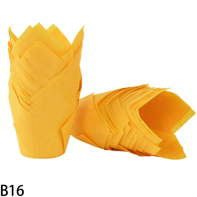 50Pcs Newspaper Style Cupcake Liner Baking Cup For Wedding Party Caissettes Tulip Muffin Cupcake Paper Cup Oilproof Cake Wrapper: MULTI