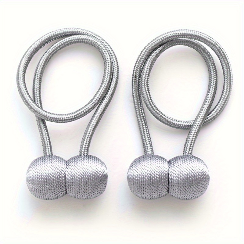 2pcs/pair Magnetic Curtain Tiebacks, Earphone Curtain Holdbacks, Bathroom Shower Curtain Accessories: Light Grey