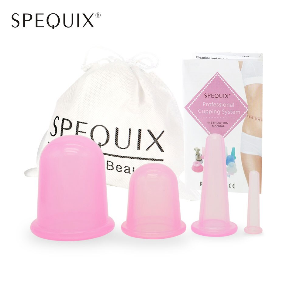 4 Stks/set Zuig Siliconen Massage Cup Anti-Cellulite Cups Facial En Body Therapie Verbeteren Huid En Algehele Gezondheid 4 kleuren: Pink