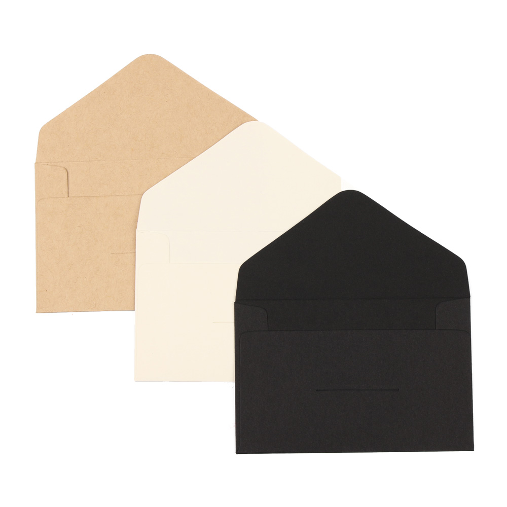 Mini Series Business Classic White Black Kraft Blank Mini Paper Window Envelopes Wedding Invitation Envelope