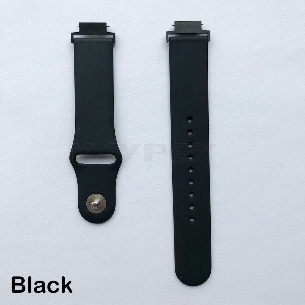 Correa de silicona suave para el reloj Huami Amazfit Verge 3, correa de silicona suave, correa de reloj de repuesto, correas de pulsera, banda deportiva: Black