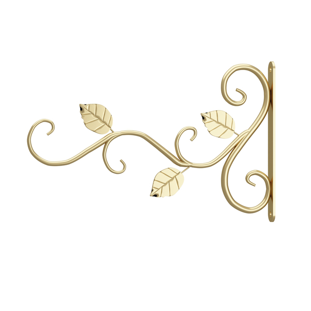 Storage Rack Balcony Flower Stand Plant Bracket Hanger Iron Wrought Baskets Modern Cast Balcony Decor Accessories: Gold