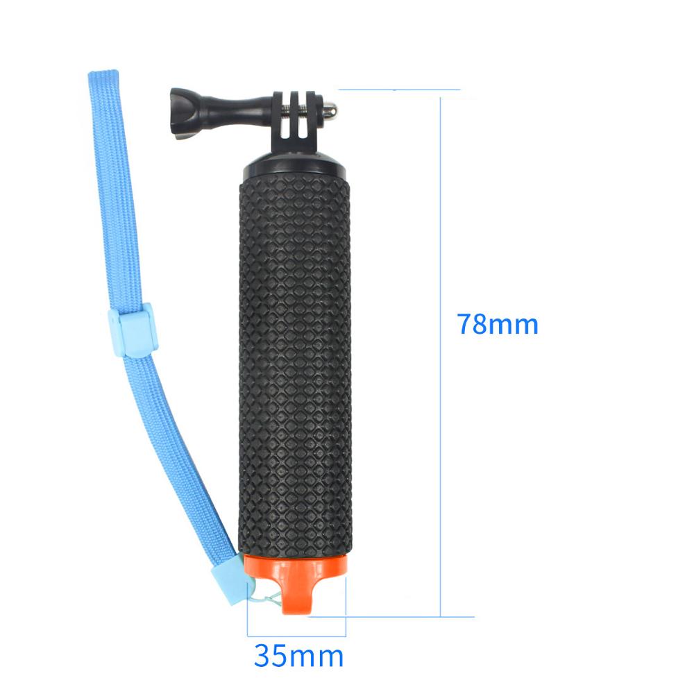 Bgning dykning håndgreb selfie håndtag mount flydende opdriftsstang til gopro hero 8 7 6 5 yi 4k sjcam til dji osmo action kameraer: Orange #ff6600