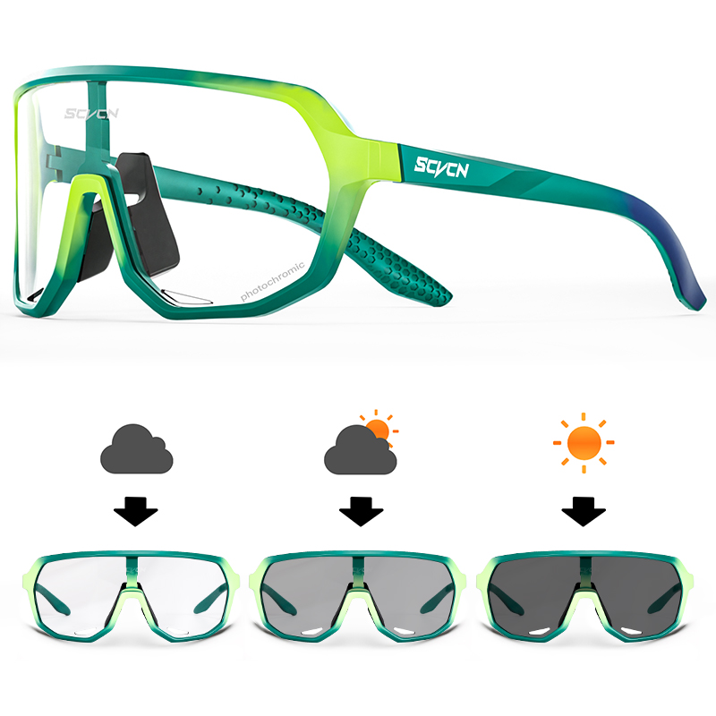 SCVCN gafas de sol fotocromáticas para ciclismo para hombre, gafas deportivas para ciclismo de montaña, gafas UV400 para mujer, gafas para conducir en bicicleta: Oro