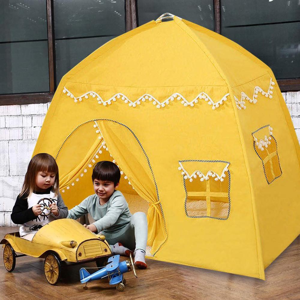 Children Play Tent Large Space Foldable Play House Princess Castle Cabin Tent For Kids Birthday Christmas