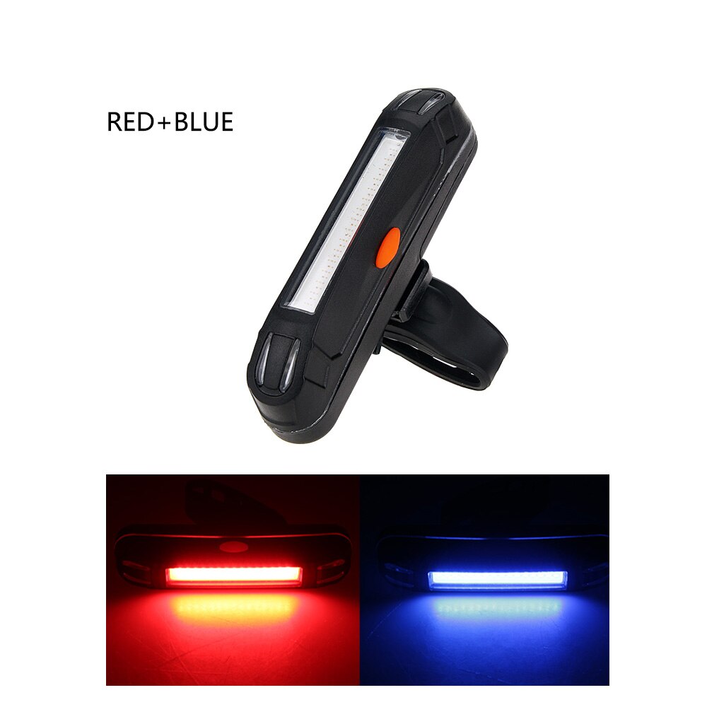 3 Verlichting Modes Fiets Licht Cob Fietsverlichting Led Achter Achterlicht Fiets Lamp Voor Fietsen Helm, gebruik Aaa Batterij: red with blue