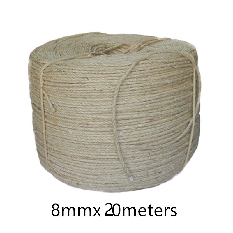Sisalköysi kissa raapiminen kotitekoinen käsintehty sisal kiipeilyteline kissan raapimislauta kissan puu perusväri 6/8mm paksu: Valkoinen 8 mmx 20m