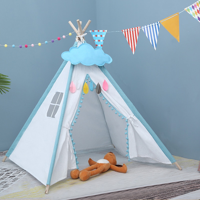 1.6M Children's Tent Wigwam House For Children Foldable Kids Playhouse Tipi Infantil Baby Child Teepee Tent For Kids