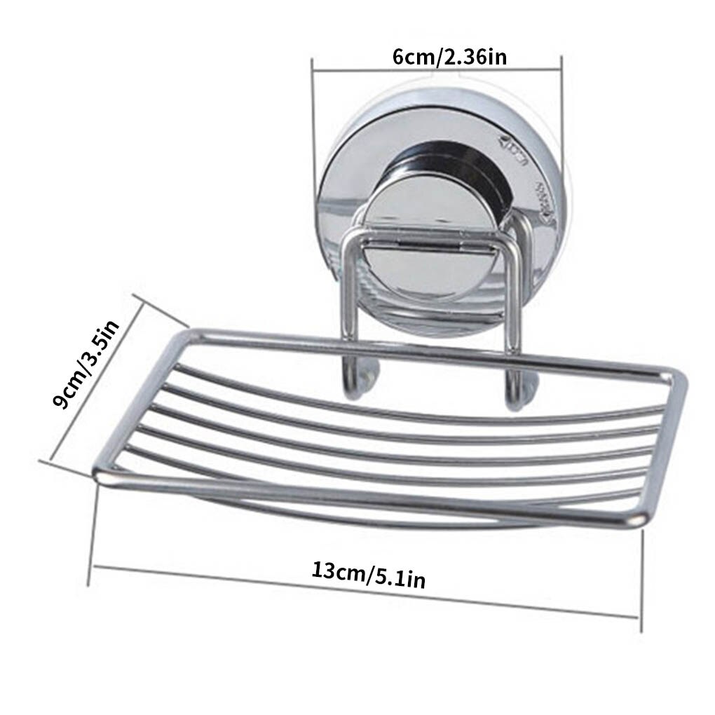 Zuignap Zeephouder Afvoer Rvs Wand Zeepbakje Douche Box Schotel Punch-Gratis Badkamer Accessoires: Default Title