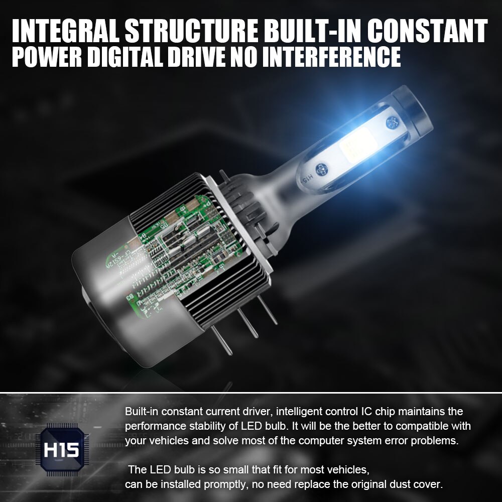 Universele High Power Led Auto Koplampen Auto Koplamp Lampen Led H15 6000K Led Mistlamp