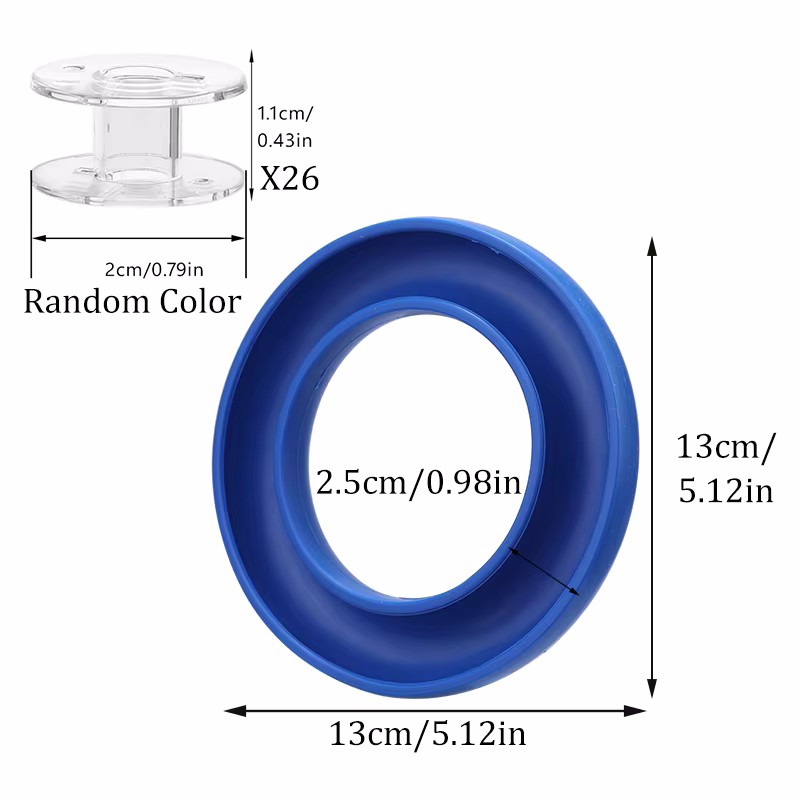 MIUSIE Bobbin Holder Sewing Tools Plastic Bobbin Storage Box Rubber Ring Sewing Needles Saver Handicraft Portable Sewing Tools: Dark Grey