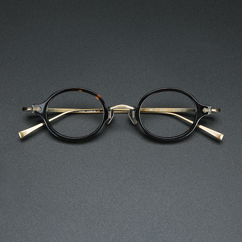 Montura de gafas de titanio de acetato Vintage para hombre, montura de gafas pequeña redonda ultraligera, gafas de de lujo de para mujer