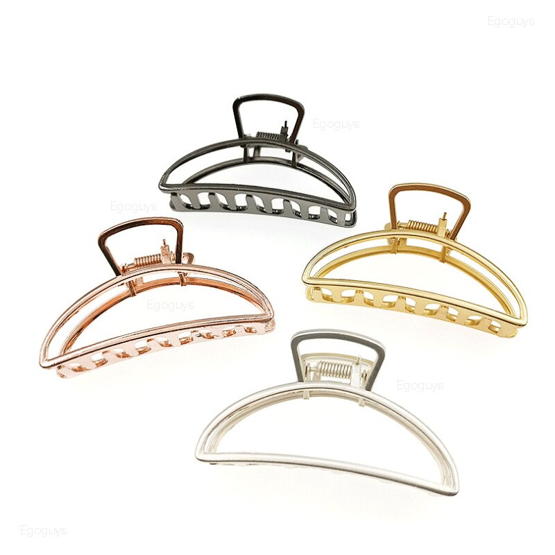 1 pinza para el pelo para niñas y mujeres, pinzas geométricas para el cabello, pinza para el pelo, agarre de Color sólido, horquillas coreanas, pasadores de Metal, herramientas de estilismo