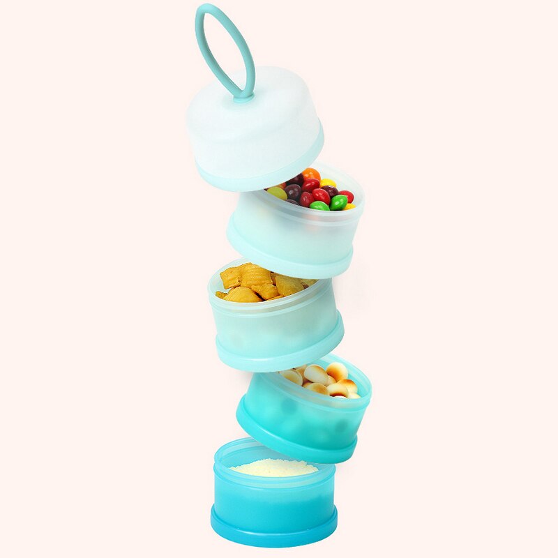 4 Layers Portable Formula Dispenser,Milk Powder Box Baby Food Storage Container Snack Cups for Toddlers,Kids Snacks Container