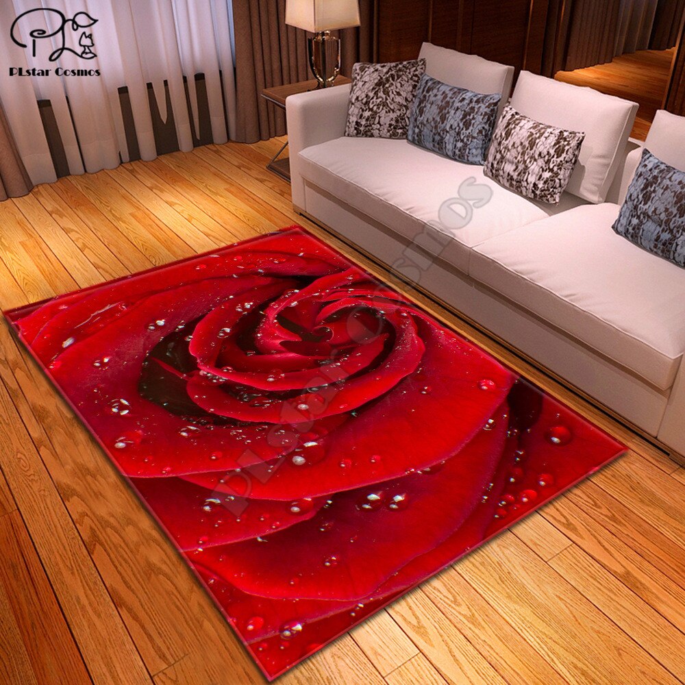Zonnebloem Rose Patroon Grappige 3D Gedrukt Badkamer Voetstuk Tapijt Deksel Wc Cover Badmat Set Stijl-3: 5