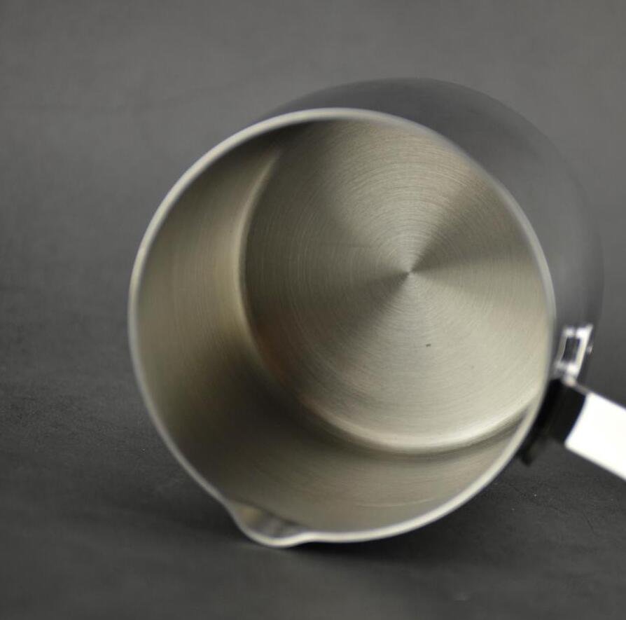 Stainless Steel Pot Coffee pot Milk Butter Coffee maker Warmer Mini Butter Melting Pot with Spout 18/10 Tri-Ply (12oz/370ml)