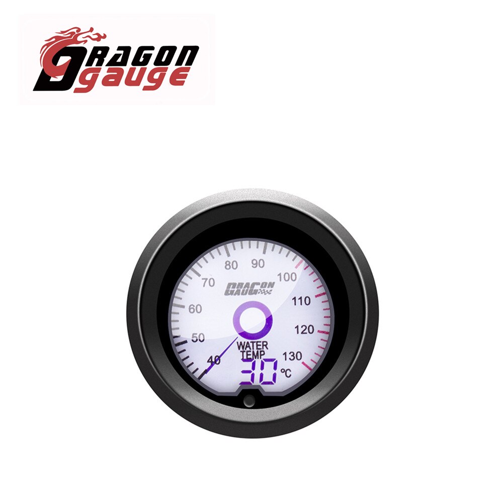 DRAGON GAUGE 52mm Tachometer Voltmeter Boost Vacuum Water Temp Oil Temp Oil Press Air Fuel Ratio EGT Gauge LCD Gauge for 12V Car: Water Temp Gauge