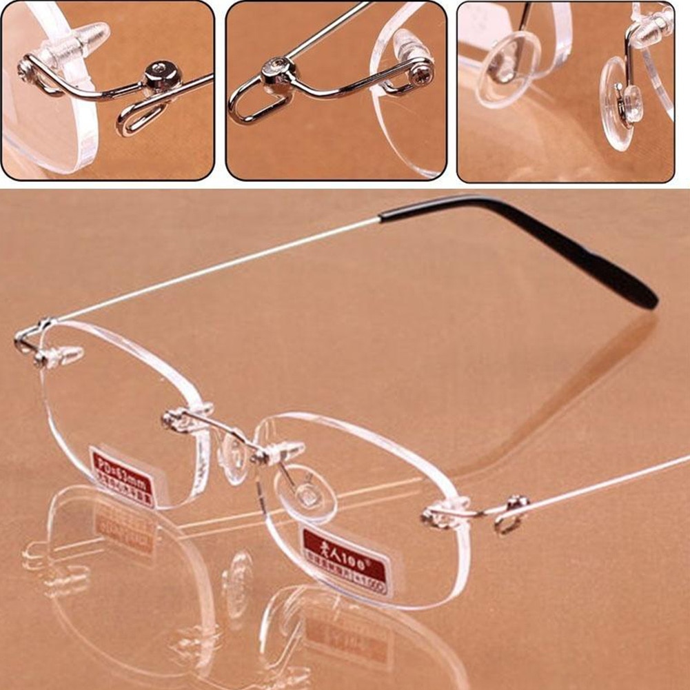Unisex Ultra Light Spring Leg Glasses Frameless Resin Aspheric Surface Reading Glasses Eyeglasses Readers #137