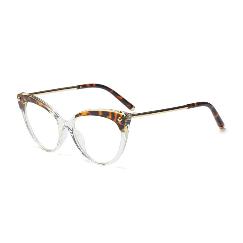 Frauen Optische Brillen Rezept Metall Beine und Acetat Rand Brille für Frauen Brillen Brillen Rahmen Katze-Auge Stile: C2