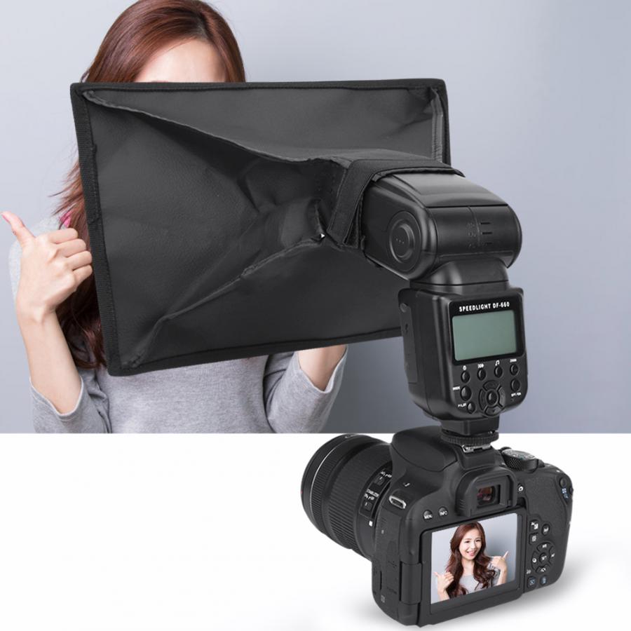 Universaali 20 x 30cm speedlite softbox-hajotin kameran salamavalon nopeusvaloihin kannettava softbox-hajotin