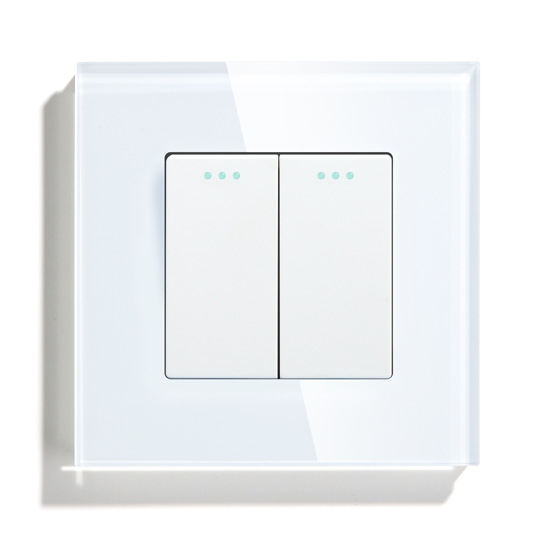 BSEED – interrupteur poussoir mécanique pour applique murale, 1/2 gangs, 1 voie, bouton de commutation à rebond automatique avec cadre en verre, 250V