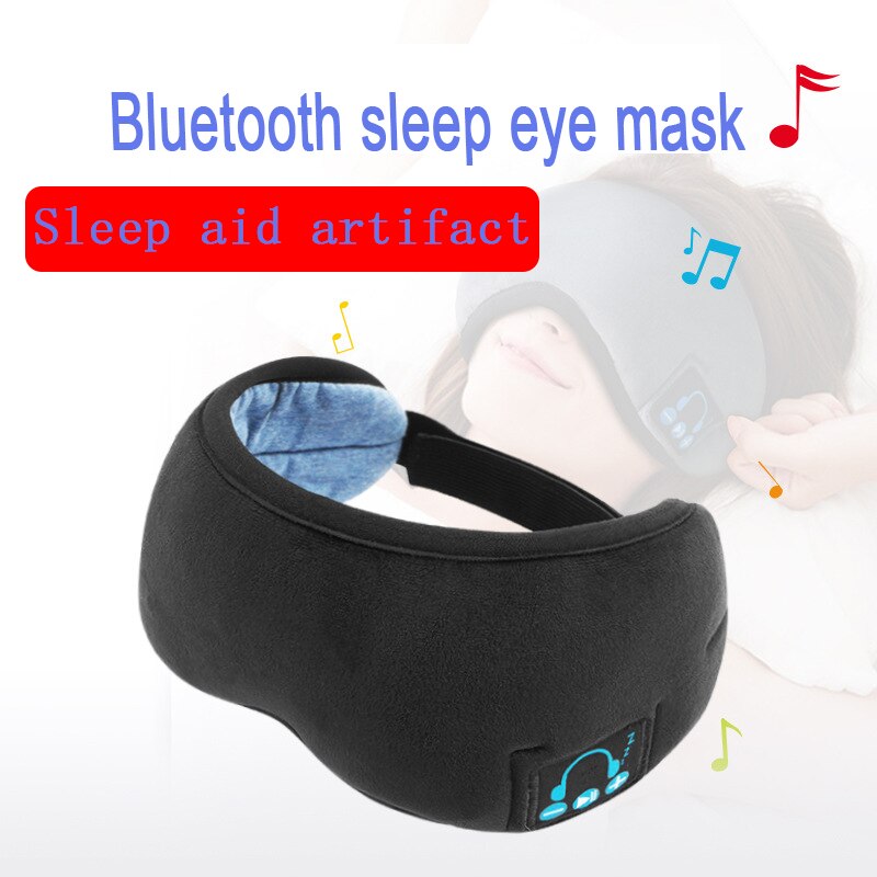 Bluetooth 5.0 Sleep Eye Mask Headphones - Active Noise Cancelling Stereo Headset: B Black Blue Upgraded