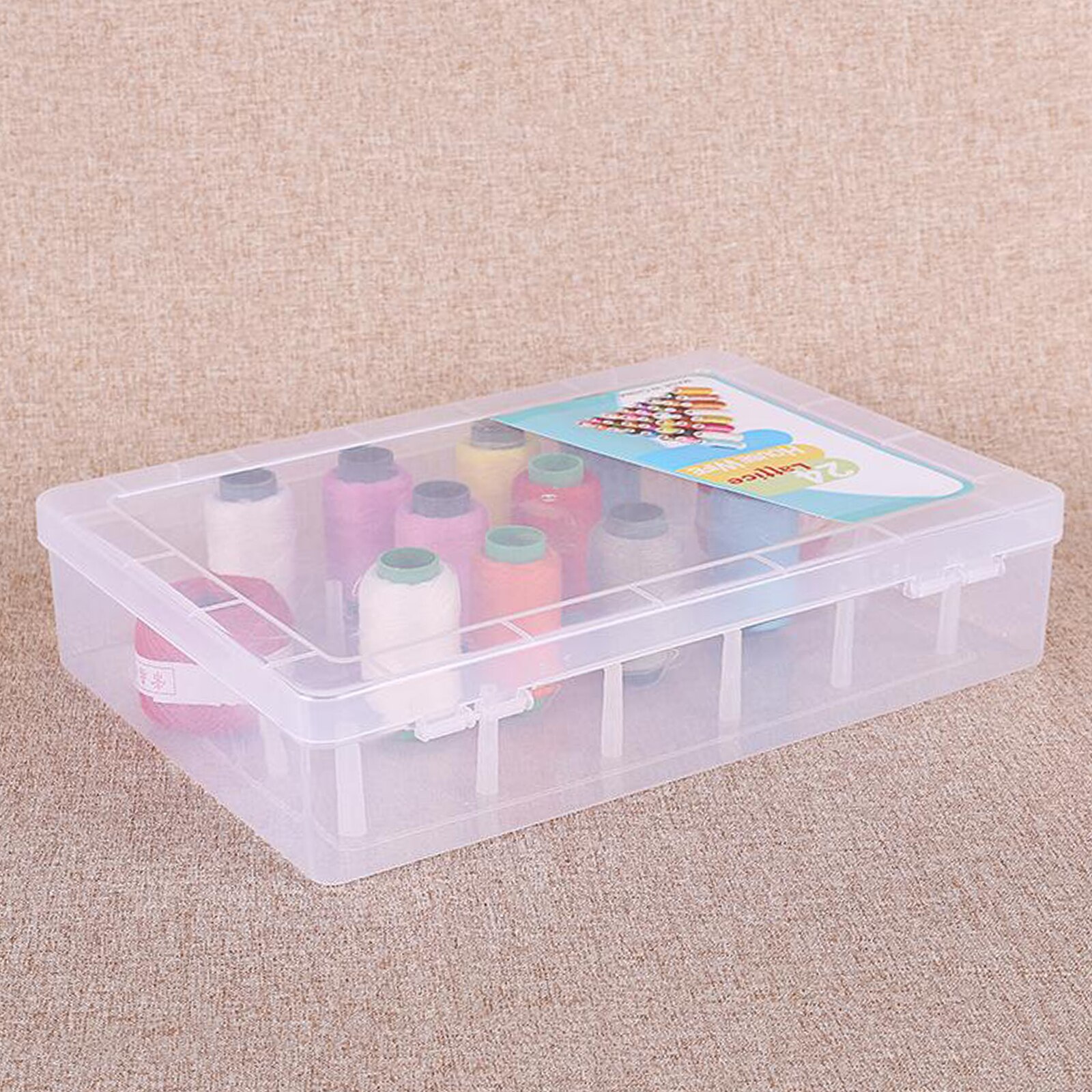 Thread Storage Box 24 Spool Sewing Bobbins Box Reels EMPTY Container Case Holder