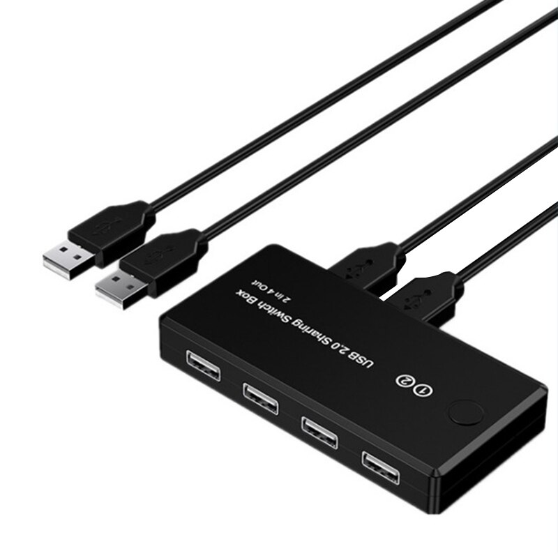 Usb 2.0 Sharing Switch Box 4 Poort 2 In 4 Out Switch Adapter Voor Muis Keyboard Scanner Printer Monitor Apparaten