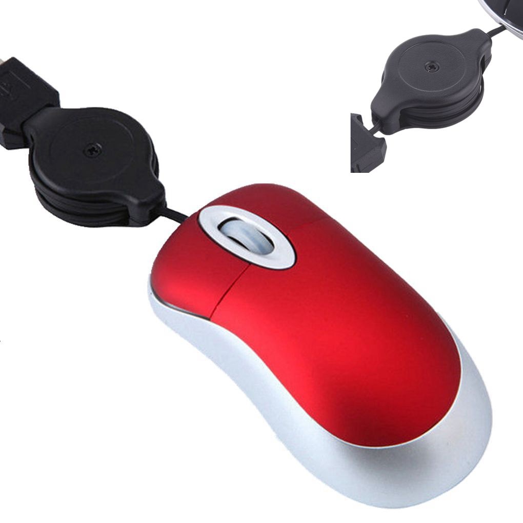 Mini souris optique filaire Portable, câble rétractable USB, souris de jeu d'ordinateur, souris ergonomique pour ordinateur Portable