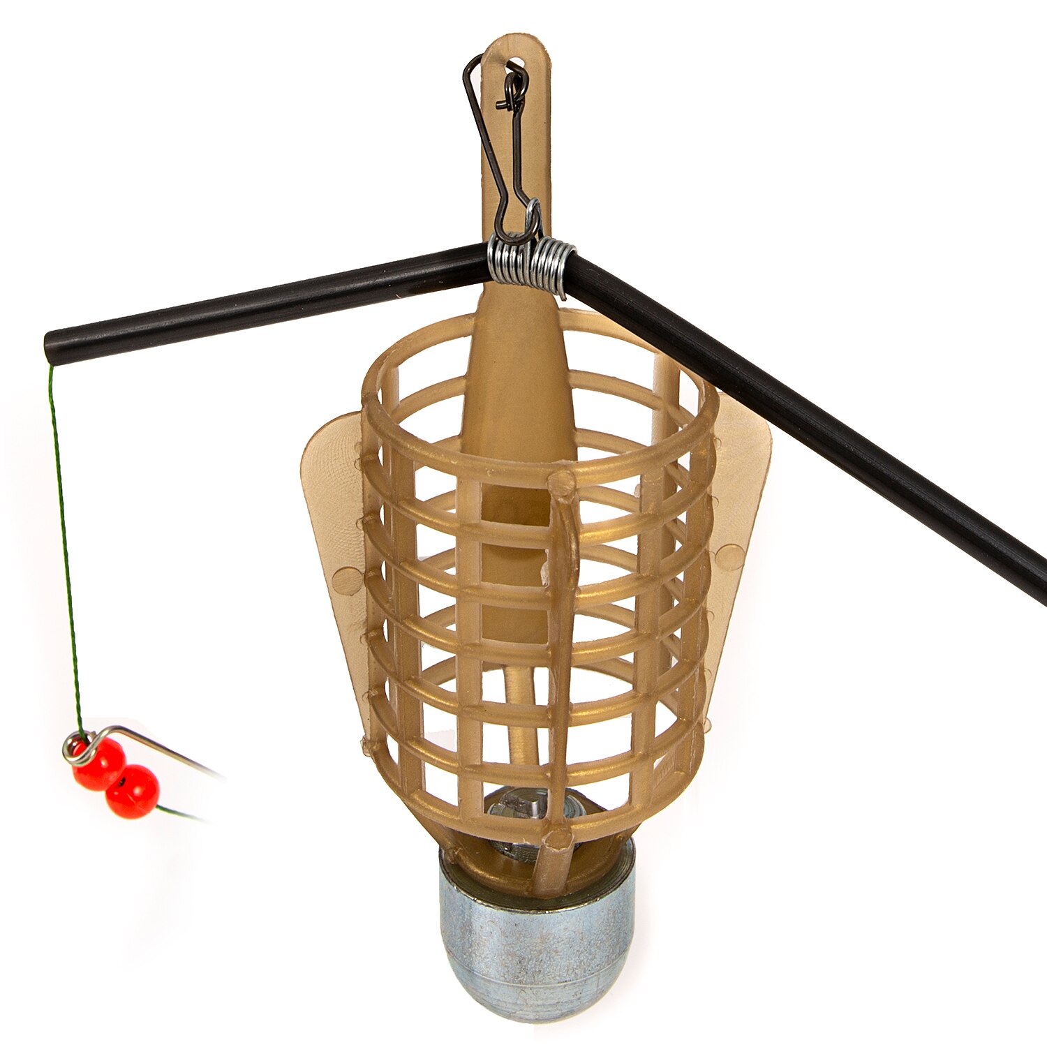 Jaula para cebo de Pesca de 15/20/25/30g con gancho, alimentador de Pesca, soporte para señuelo, jaula para cebo terminado, accesorios para Pesca de carpa