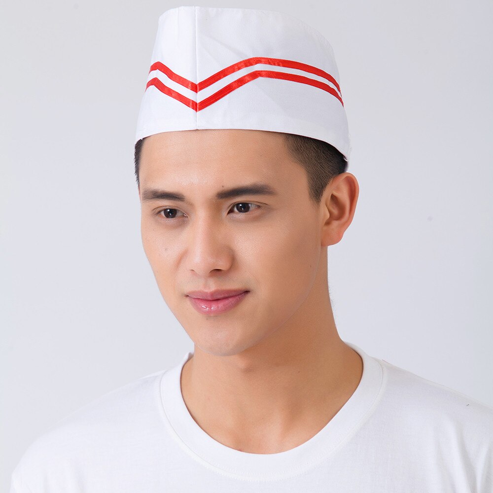 5 pcs/lot Stripe Chef Waiter Hat Sushi Restaurant Hotel Bakery Canteen Chef Cooking Workwear Cylinder Cap