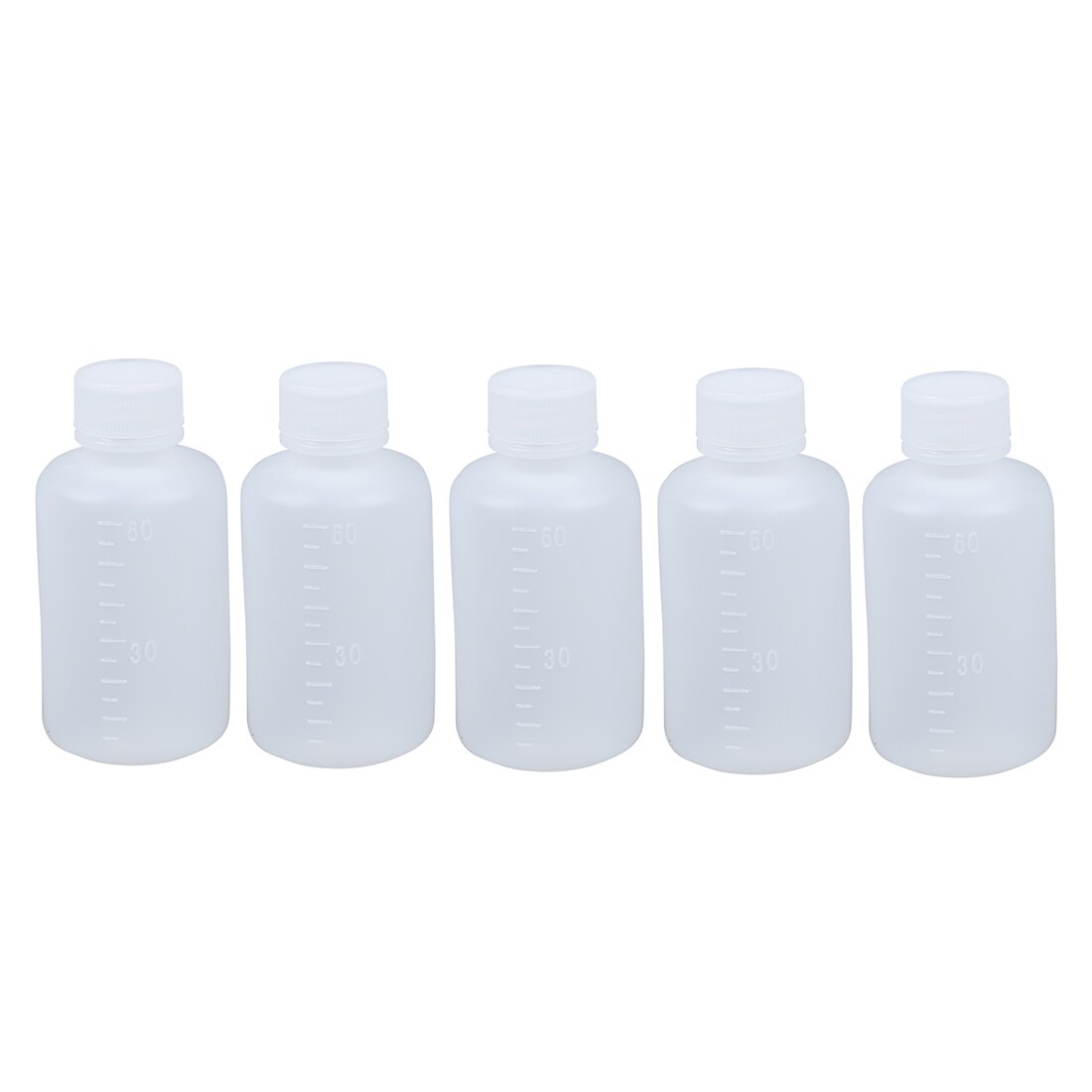 60Ml Clear Plastic Cilindervormige Chemische Middel Fles 5 Pcs