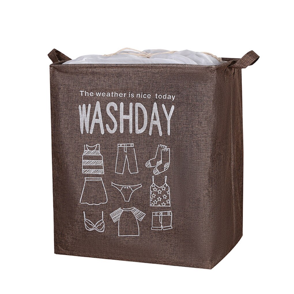 Cube Laundry Bags Foldable Dirty Clothes Laundry Basket Large Portable Clothes Organizer Storage Basket High Capacity Box: coffee