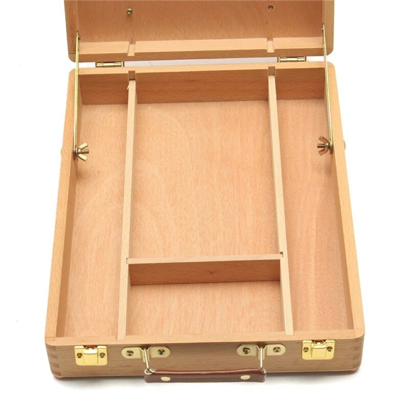 Boîte à croquis de Table réglable, Palette de peinture de chevalet Portable pour artiste en bois, étui de bureau L41E