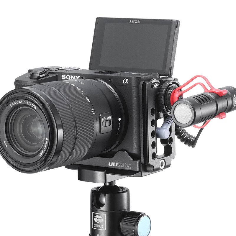 UURig R028 Quick Release Plate L Bracket for Sony A6600 Microphone Extend Tripod Holder Dual Arca Swiss