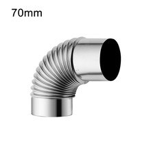 Stainless Steel 90 Degree Elbow Chimney Liner Flue Stainless Steel Wood Stove Chimney Furnace Tube Stove Pipe Outdoor Camping: 70mm