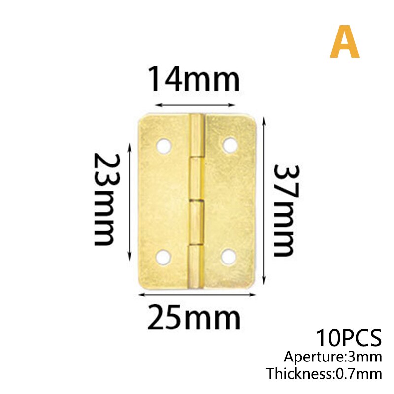 10Pcs Mini Metal Hinges Retro Door Hinges Hinge Flat Hinge 180 Degrees Furniture Hinges DIY Crafts Tool: A