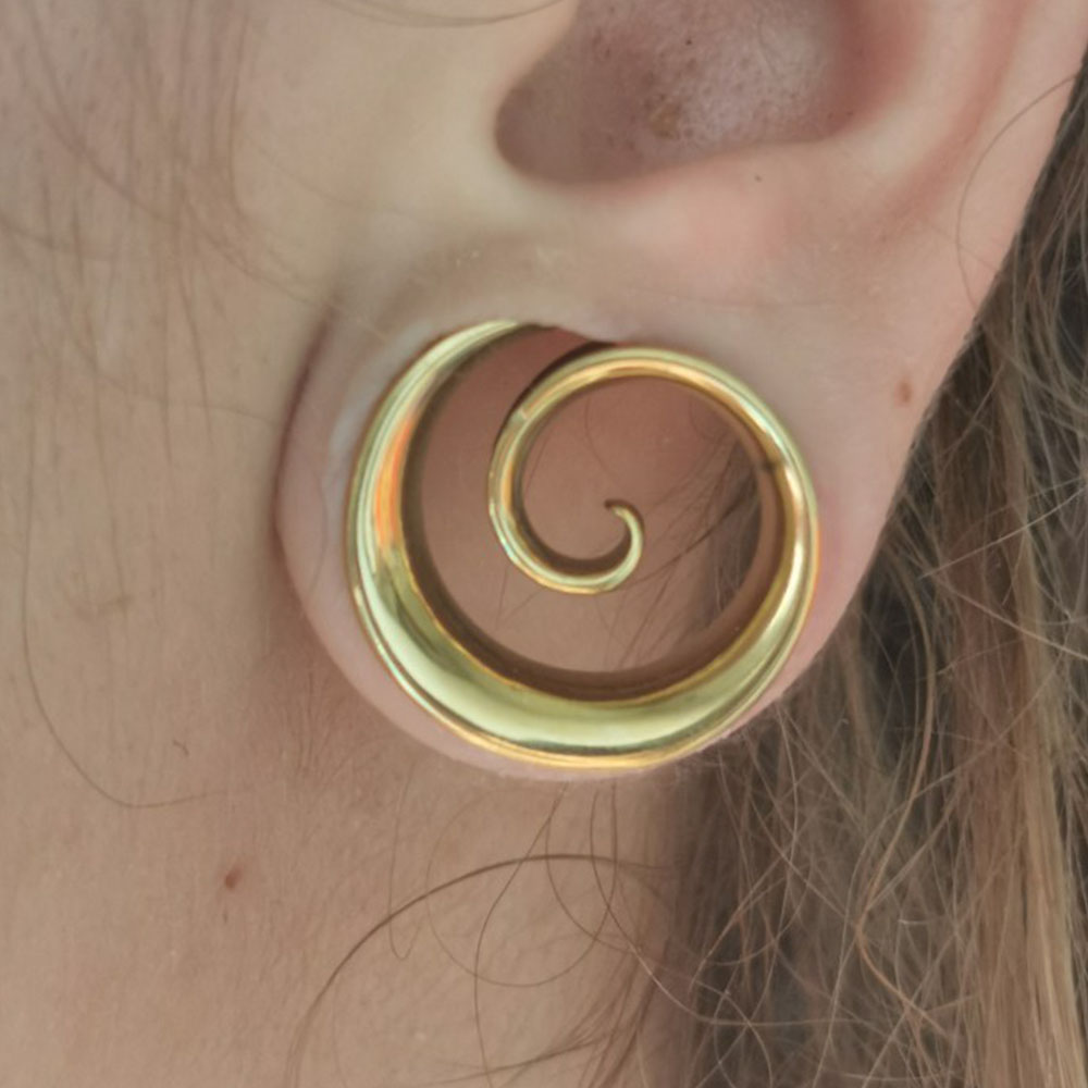 Doearko 2 Stuks Cool Roestvrij Staal Oor Tunnels Pluggen Spiraal Zadel Meters Voor Oorlel Expander Piercing Body Sieraden Cadeau