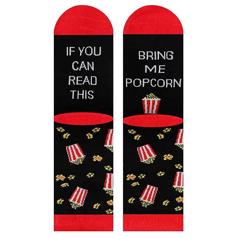 Halloween Kerstcadeau Sok Grappige Sokken Als Je Kan Lezen Deze Sokken Herfst Lente Winter Kniehoge Thuis sport Scoks: Rood